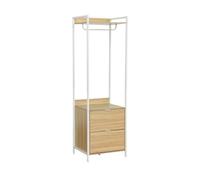 Module dressing blanc avec 1 penderie. 2 tiroirs et 1 étagère. L 60 x P 48 x H 190 cm