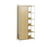 Module dressing blanc avec 1 penderie. 6 étagères et 1 porte. L 100 x P 48 x H 190 cm