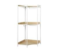 Module dressing d'angle blanc avec 4 penderies et 2 étagères. L 80 x P 80 x H 190 cm