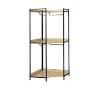 Module dressing d'angle noir avec 4 penderies et 2 étagères. L 80 x P 80 x H 190 cm
