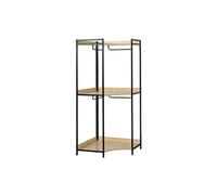 Module dressing d'angle noir avec 4 penderies et 2 étagères L 80 x P 80 x H 190 cm