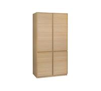 Module dressing décor bois 4 portes 1 penderie naturel - Kuba