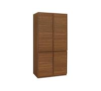 Module dressing décor bois 4 portes 1 penderie noyer - Kuba