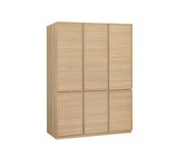 Module dressing décor bois 6 portes 1 penderie naturel - Kuba