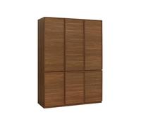 Module dressing décor bois 6 portes 1 penderie noyer - Kuba