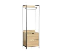 Module dressing noir avec 1 penderie. 2 tiroirs et 1 étagère. L 60 x P 48 x H 190 cm