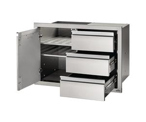 Module encastrable 3 tiroirs + 1 porte pour cuisine d'extérieur Napoleon