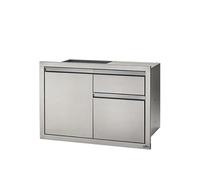 Module encastrable inox 1 tiroir + 1 poubelle + 1 porte 100,5 x 59,5 x 70,5 cm -