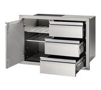Module encastrable inox 3 tiroirs + 1 porte 100,5 x 59,5 x 70,5 cm -