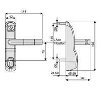Module extérieur pour serrure antipanique - à poignée - PE 13/23 noir VACHETTE