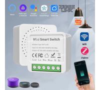 Module Interrupteur Intelligent WiFi/Zigbee 3.0 Mini Disjoncteur DIY avec Minuteur à Distance pour Contrôle de l'Éclairage Sans Fil Compatible Tuya Smart Life Alexa Google ZIGBEE 20A