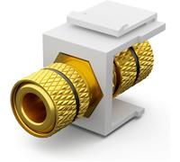 Module Keystone Avec Borne De Pôle Sur Prise Filetée (Marquage Noir) Keystone Multimédia Pour Panneau De Brassage, Support Keystone, Adaptateur D'Embrayage, Plug & Play, Blanc[YIN4181754]