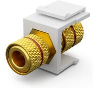 Module Keystone avec borne de pôle vers prise filetée (marquage rouge)Keystone multimédia pour panneau de brassage,support Keystone,adaptateur,raccord Plug & Play,blanc