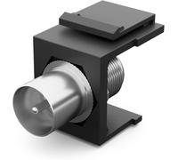 Module Keystone Avec Fiche Iec Vers Prise F Nickelée Keystone Multimédia Pour Panneau De Brassage, Prise Réseau, Support Keystone, Adaptateur, Couplage Plug & Play, Noir[HDM5231770]