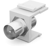 Module Keystone avec fiche IEC vers prise F nickeléeKeystone multimédia pour panneau de brassage,prise réseau,support Keystone,adaptateur,coupleur,Plug & Play,blanc