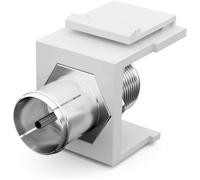 Module Keystone avec prise IEC vers prise F nickeléeKeystone multimédia pour panneau de brassage,prise réseau,support Keystone,adaptateur,coupleur,Plug & Play,blanc