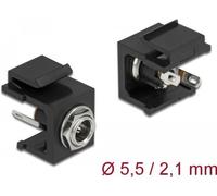 Delock Module Keystone DC 5,5 x 2,1 mm Femelle Noir