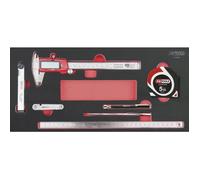 KS Tools 713.8007 - Module d'outils de mesure - Pour servantes et établis - Empreinte des outils découpée au laser - Mousse imputrescible - 7 pièces