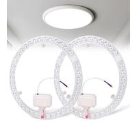 Module LED Ronde 36W, 2 Pièces Panneau de Remplacement LED, Module Anneau LED avec Support Magnétique, Retrofit Rond Source Lumineuse, Blanc Froid 6000K, pour Plafonniers Remplacement Fluorescente