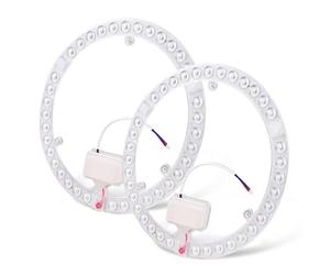 Module LED Ronde 36W, Pack de 2 Panneaux avec Support Magnétique, Retrofit Rond Source Lumineuse, Blanc Froid 6000K, pour Plafonniers Remplacement Fluorescente