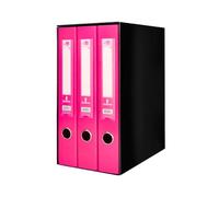 Module LIDERPAPEL 3 FICHIVATEURS FOLIO 2 ANNEAUX MÉCANISME DE LEVIER 52MM ROSE