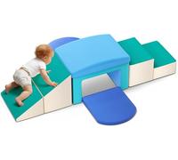 Module Lot de Blocs de Construction en Mousse, avec Toboggan, arcs de Plusieurs Tailles pour l'escalade en intérieur, Grands Blocs de Construction pour bébés et Tout-Petits, parcours motricité bébé