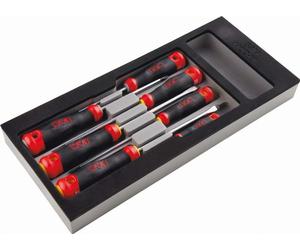 Module mousse 1/3 de 7 tournevis bi-matière fente et pozidriv® SAM - TPZJ7MM