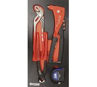 Module mousse 402x189mm carbone pinces/tenaille/mesure - 4 pcs DRAKKAR TOOLS - 09878