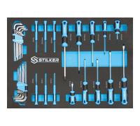 Module mousse 527x387mm tournevis clés mâles - 34 pièces - STILKER - 09635