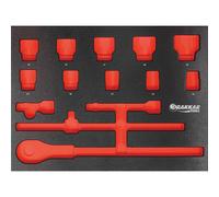 Module mousse 534x395mm métal vide pour douilles/cliquet 3/4' - DRAKKAR TOOLS - 09745