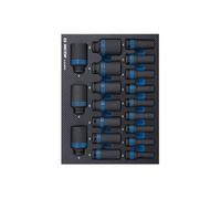 Module mousse + PP 19 pièces douilles à impact longs 1/2"