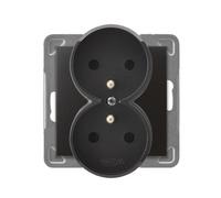MODULE PRISE ANTHRACITE 2X PINCES Z/U IMPRESSION GP-2YRZ/M/50