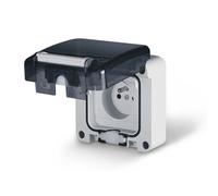 MODULE PRISE GRISE 1X Z/U AVEC CLAPET FUMÉE IP66 137.4411