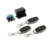 Module récepteur de relais de télécommande sans fil DC 12 V avec émetteur prenant en charge 4 modes de fonctionnement pour un contrôle personnalisé de l'appareil (3 émetteurs)
