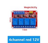 Module relais 12 V 5 V 1 2 4 8 canaux avec optocoupleur, prise en charge de déclenchement de niveau haut et bas for rouge(4 channel red 12V)