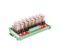 Module relais 8 canaux 24 V CC NPN/PNP entrée 16 A 1NO1NC avec relais enfichable G2R-1-E Affichage LED Boîtier ignifuge pour rail DIN NS35/7.5 Contrôle industriel
