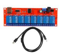 Module Relais 8 Canaux, Signal Bas Niveau, 24V, Port Série USB - Anti - Interférence, Indicateur LED, Pour Contrôle Industriel et Motorisation (24V)