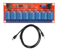 Module Relais 8 Canaux, Signal Bas Niveau, 24V, Port Série USB - Anti - Interférence, Indicateur LED, Pour Contrôle Industriel et Motorisation (12V)