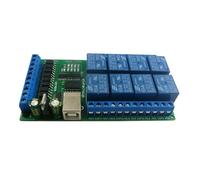 Module relais USB COM 12 V CC 24 V 8 canaux, isolé optiquement, port série UART RS232, carte de commutation, collecteur numérique(DC 12V)