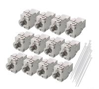 Module réseau blindé CAT6A en alliage de zinc sécurisé 12 pièces STP adaptateur réseau 10 Gbit/s Service dans les salles d'équipement