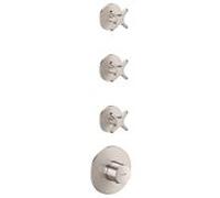 Module thermostatique AXOR hansgrohe One 48713800 encastré, 3 Verbraucher , avec poignée transversale, finition inox