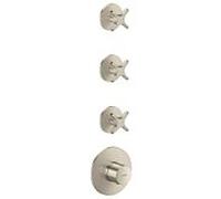 Module thermostatique AXOR hansgrohe One 48713820 encastré, 3 Verbraucher , avec poignée transversale, nickel brossé
