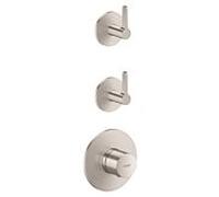 Module thermostatique AXOR hansgrohe One 48722800 encastré, 2 Verbraucher , avec poignée à levier, finition inox