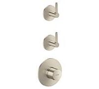 Module thermostatique AXOR hansgrohe One 48722820 encastré, 2 Verbraucher , avec poignée à levier, nickel brossé