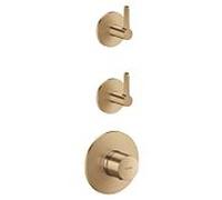 Module thermostatique AXOR hansgrohe One 48722140 encastré, 2 Verbraucher , avec poignée à levier, bronze brossé