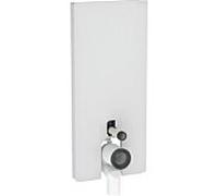 Geberit module sanitaire Monolith 114 cm, entrée d'eau arrière centre, Verre blanc/aluminium brossé