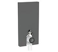 Geberit Module WC Monolith PLUS 131203CD7-101cm, entrée latérale - Verre noir/aluminium brossé noir