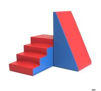 Ensemble escalier pente bleu-rouge