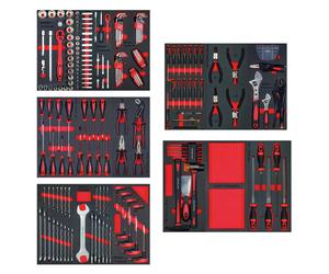 Modules outils en mousse 212 pièces STARTER - Idéal servante et établi - Starter complet et prêt à l'usage MW Tools TS MWE211