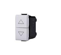 MODULES PRISES INTERRUPTEURS SHUCKO BOUTONS USB DIMMER COMPATIBLE AVEC BTIcino MATIX (MODULE BOUTON DOUBLE SALISCENDI 1P + 1P 10A 250V BLANC)